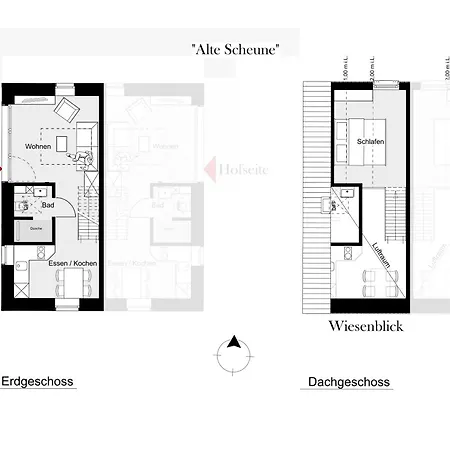 アパート In Der Alten Scheune Wiesenblick Fuer 3 Personen *